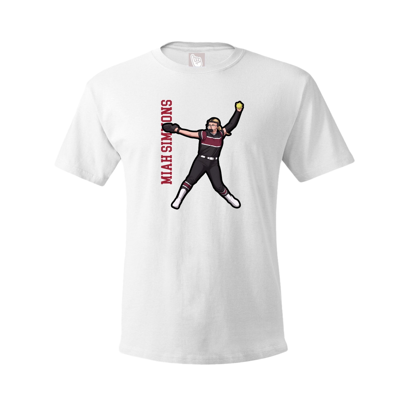 Youth Tee — Name Vertical in White