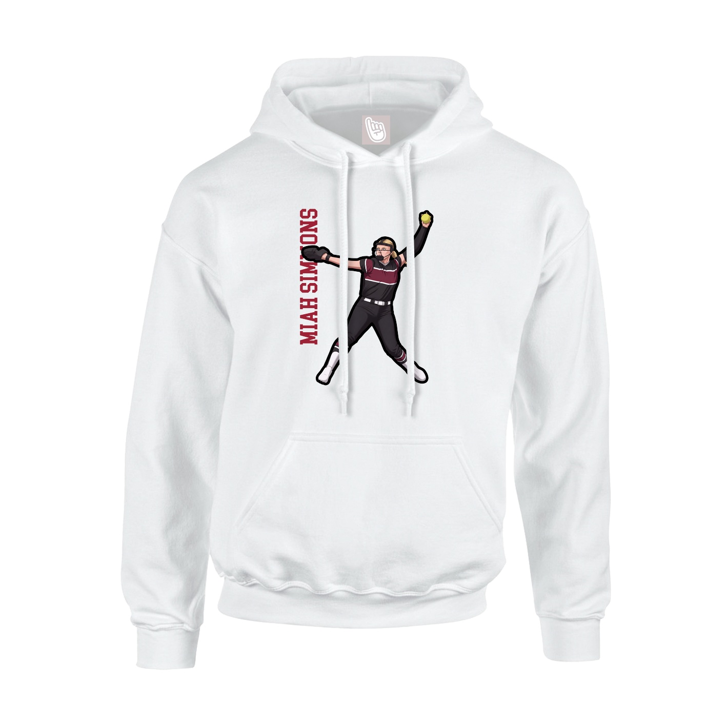 Youth Hoodie — Name Vertical in White