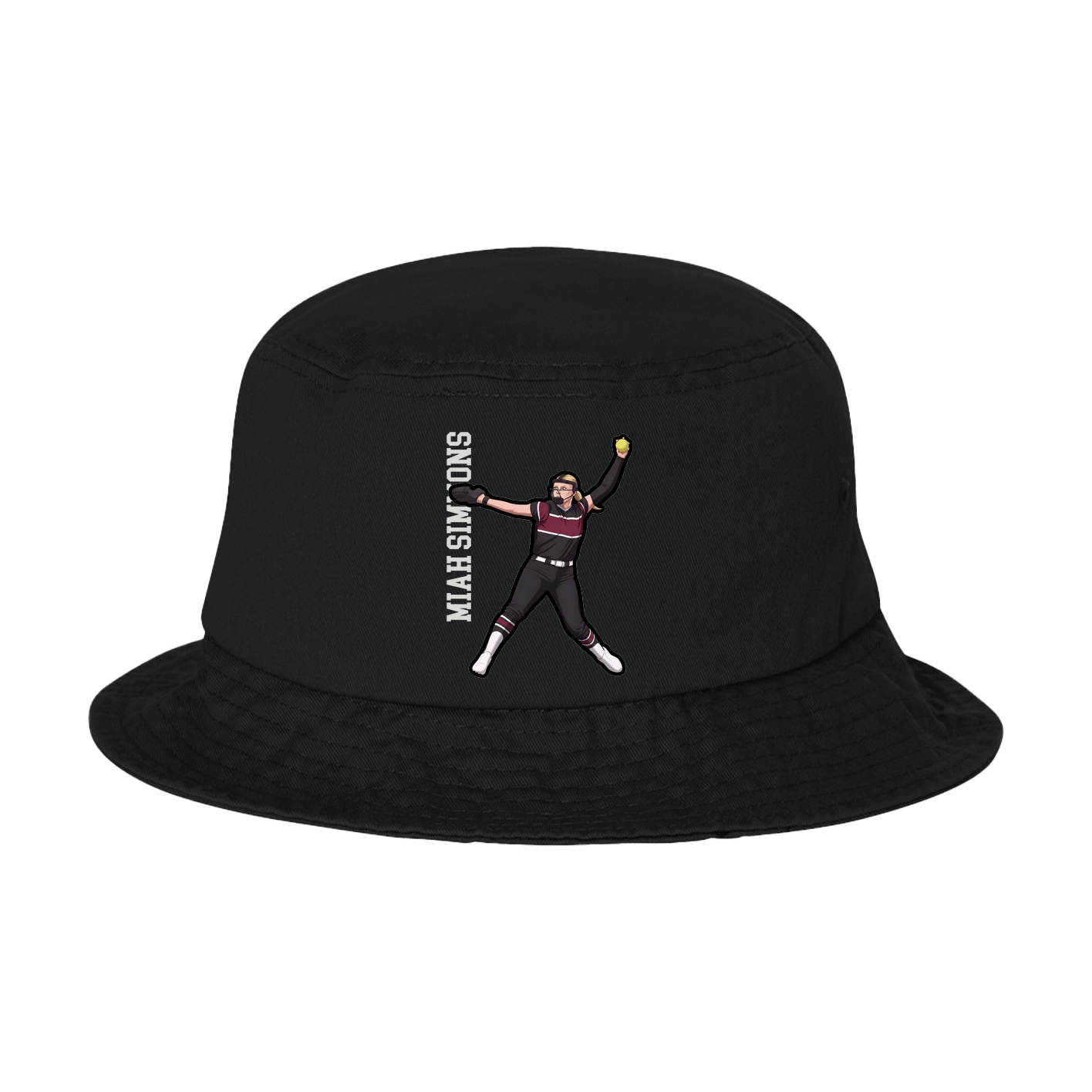 Bucket Cap — Name Vertical in Black