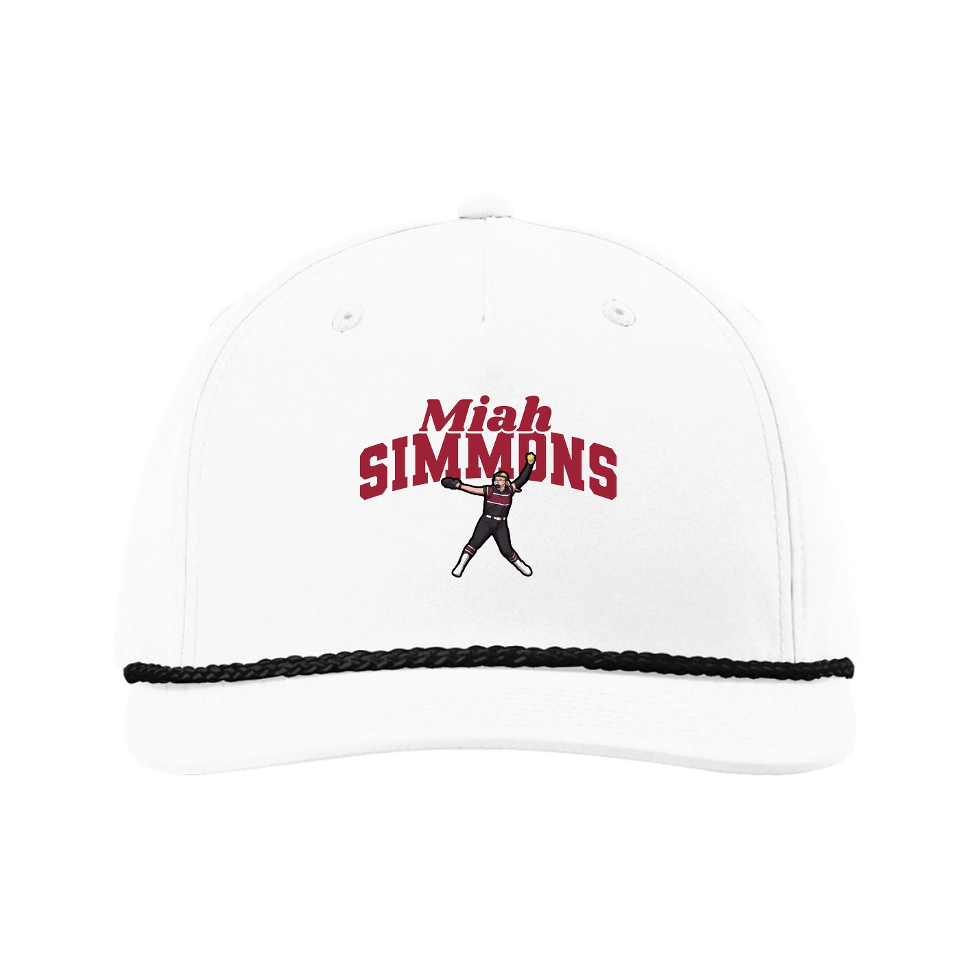 Five-Panel Classic Rope Cap — Signature Arch in White