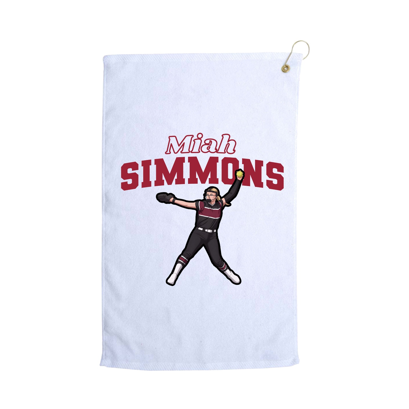 Golf Towel — Name Arch in White