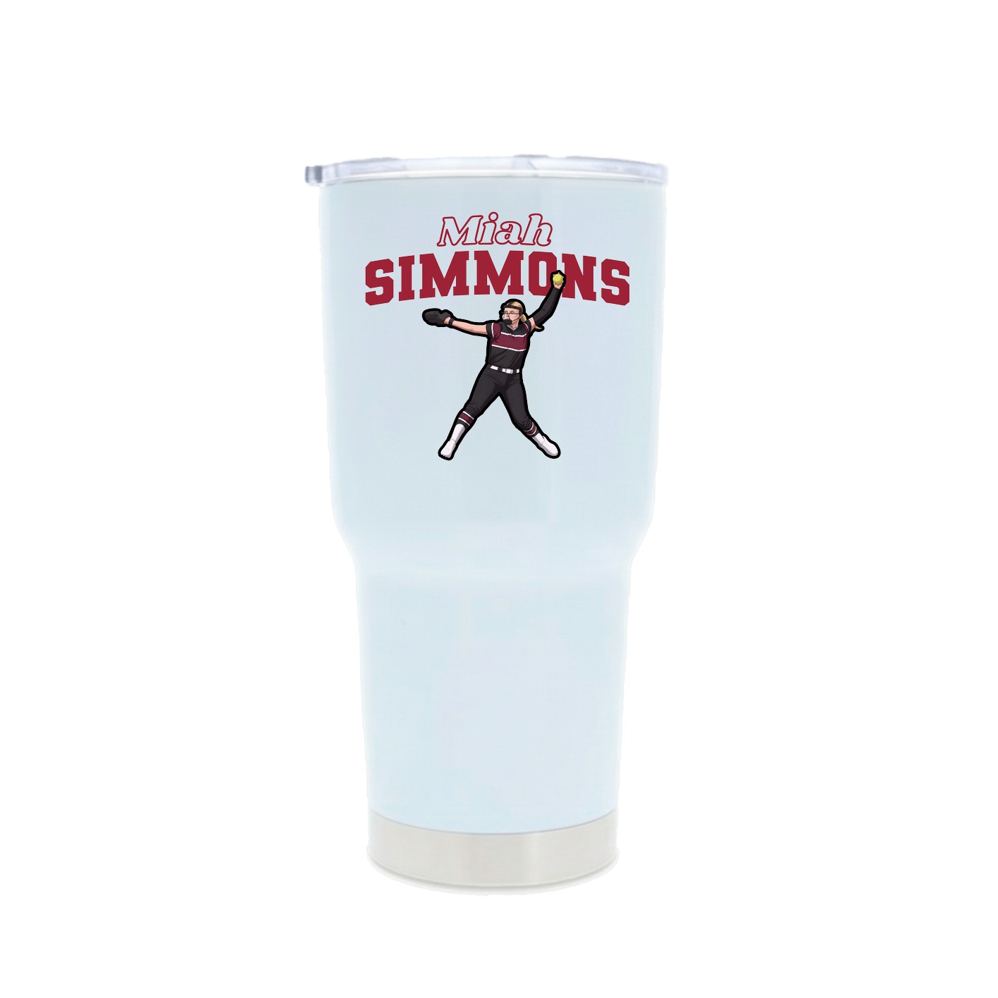 30oz Stainless Steel Tumbler — Name Arch in White