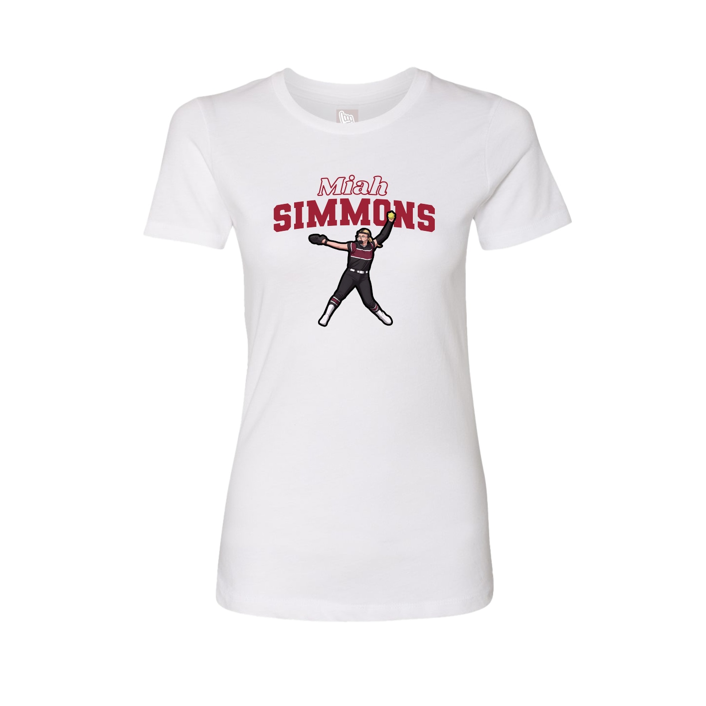 Fitted Women's Tee — Name Arch in White
