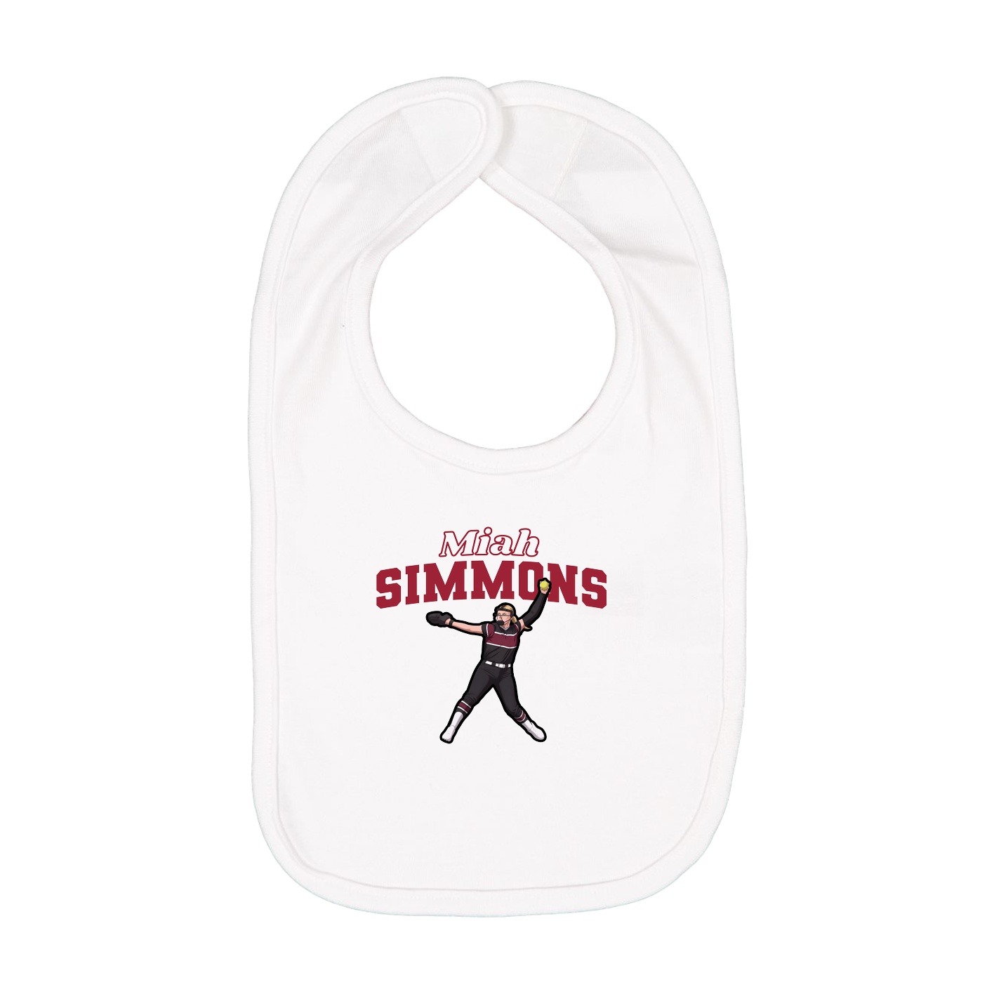Infant Bib — Name Arch in White