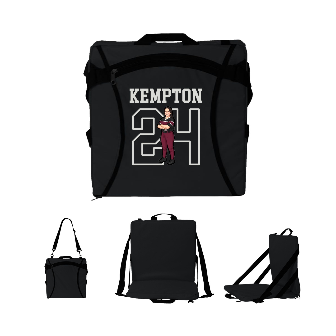 Folding Stadium Seat — Shirsey in Black