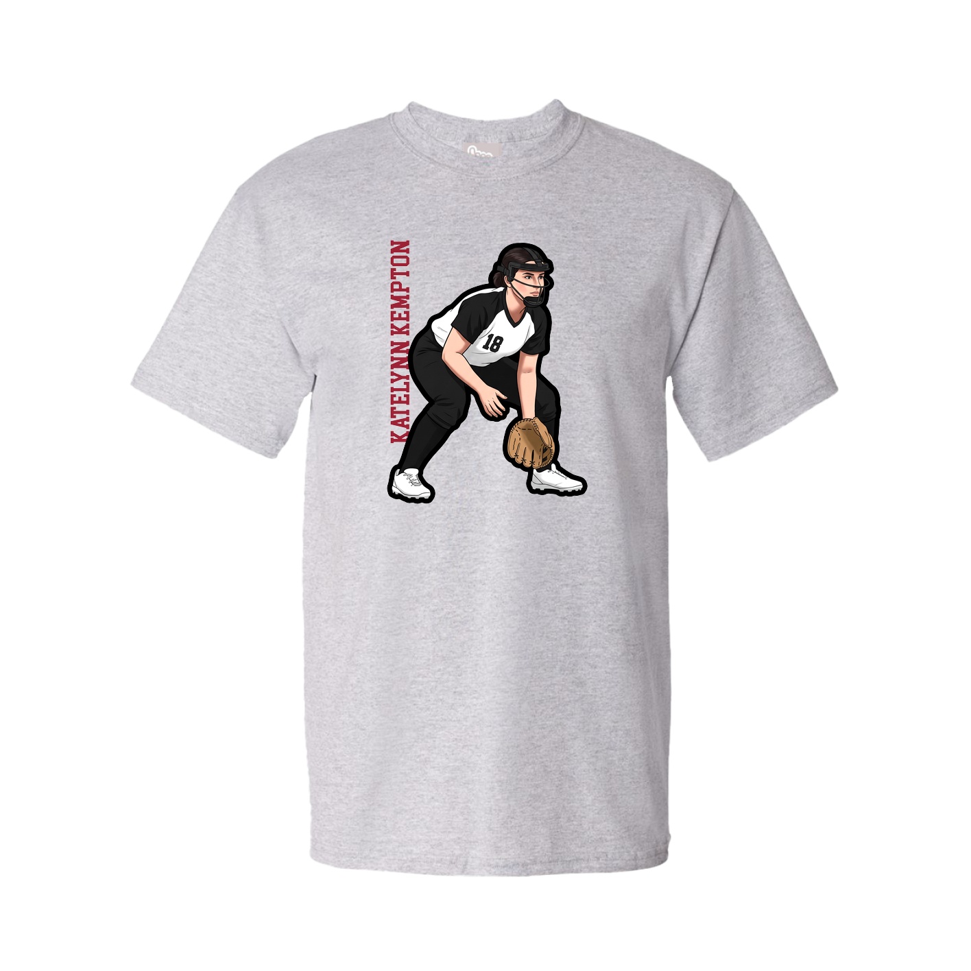 Tee — Name Vertical in Grey