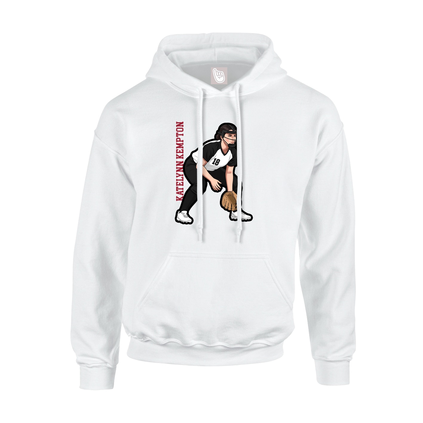 Hoodie — Name Vertical in White