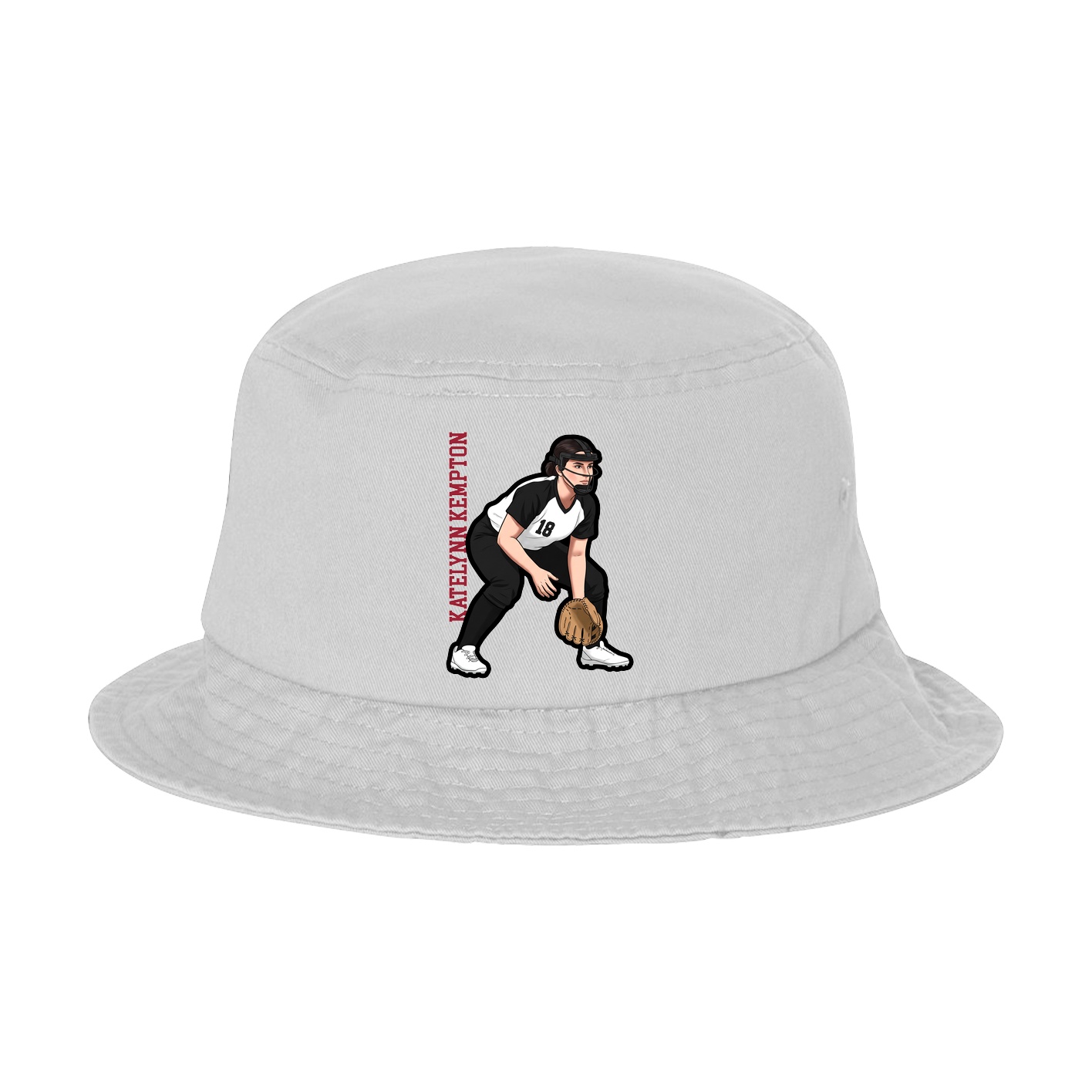 Bucket Cap — Name Vertical in White