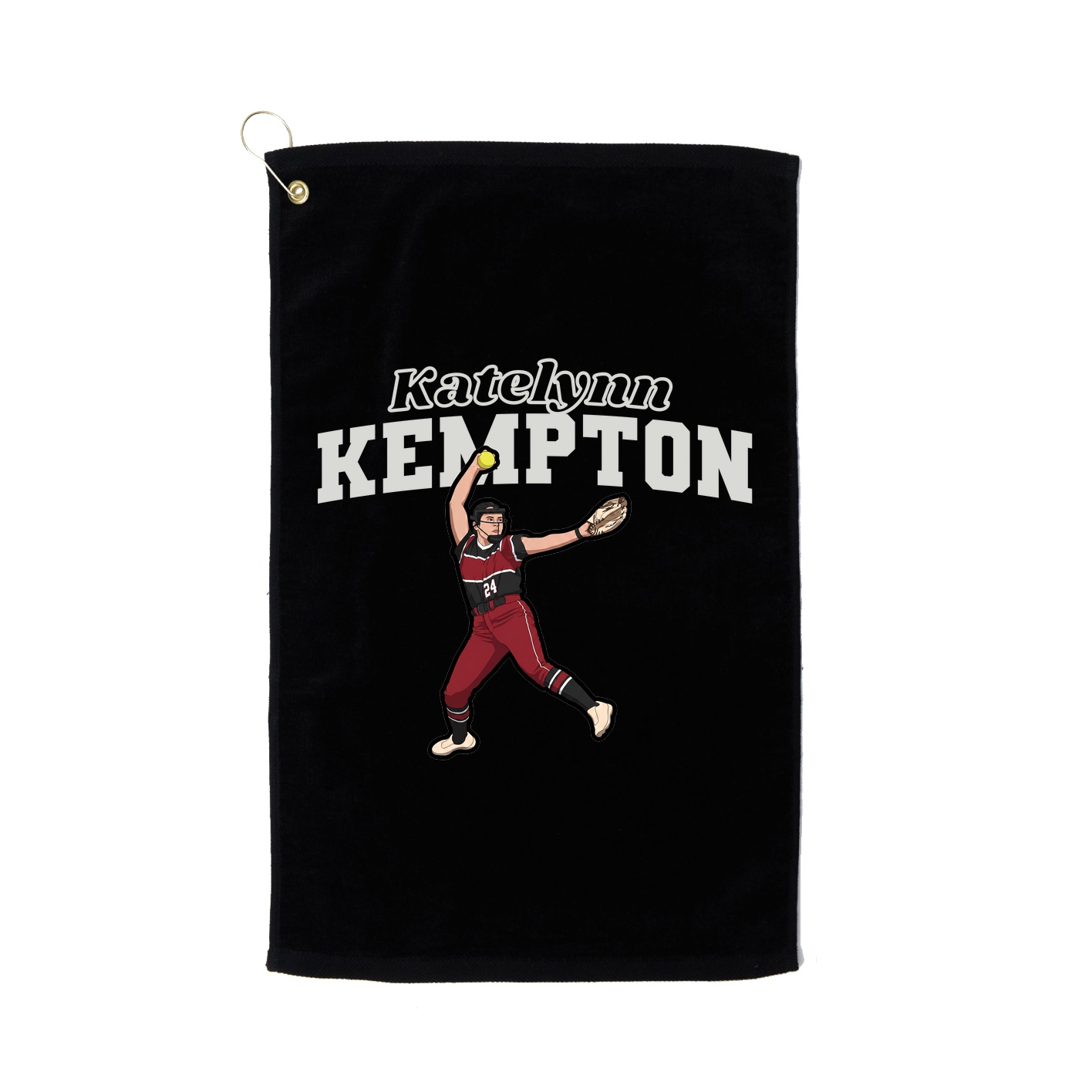 Golf Towel — Name Arch in Black