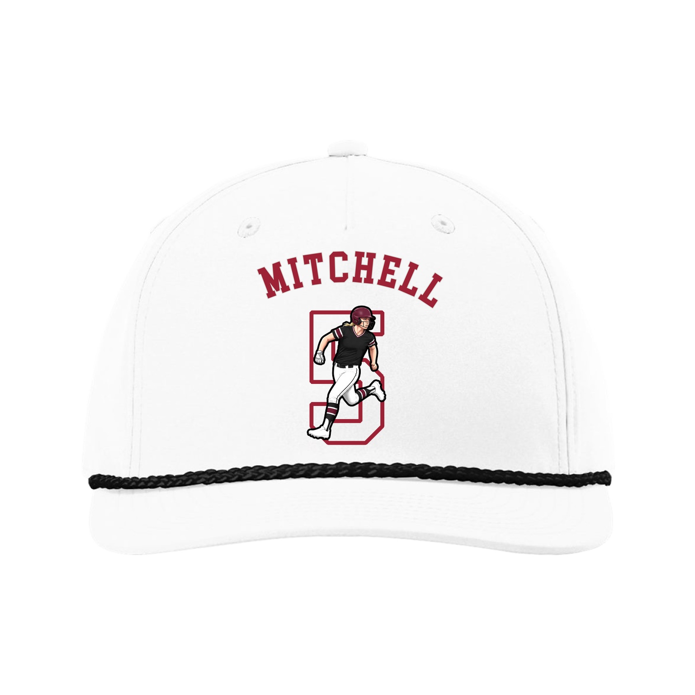 Five-Panel Classic Rope Cap — Shirsey Arch in White