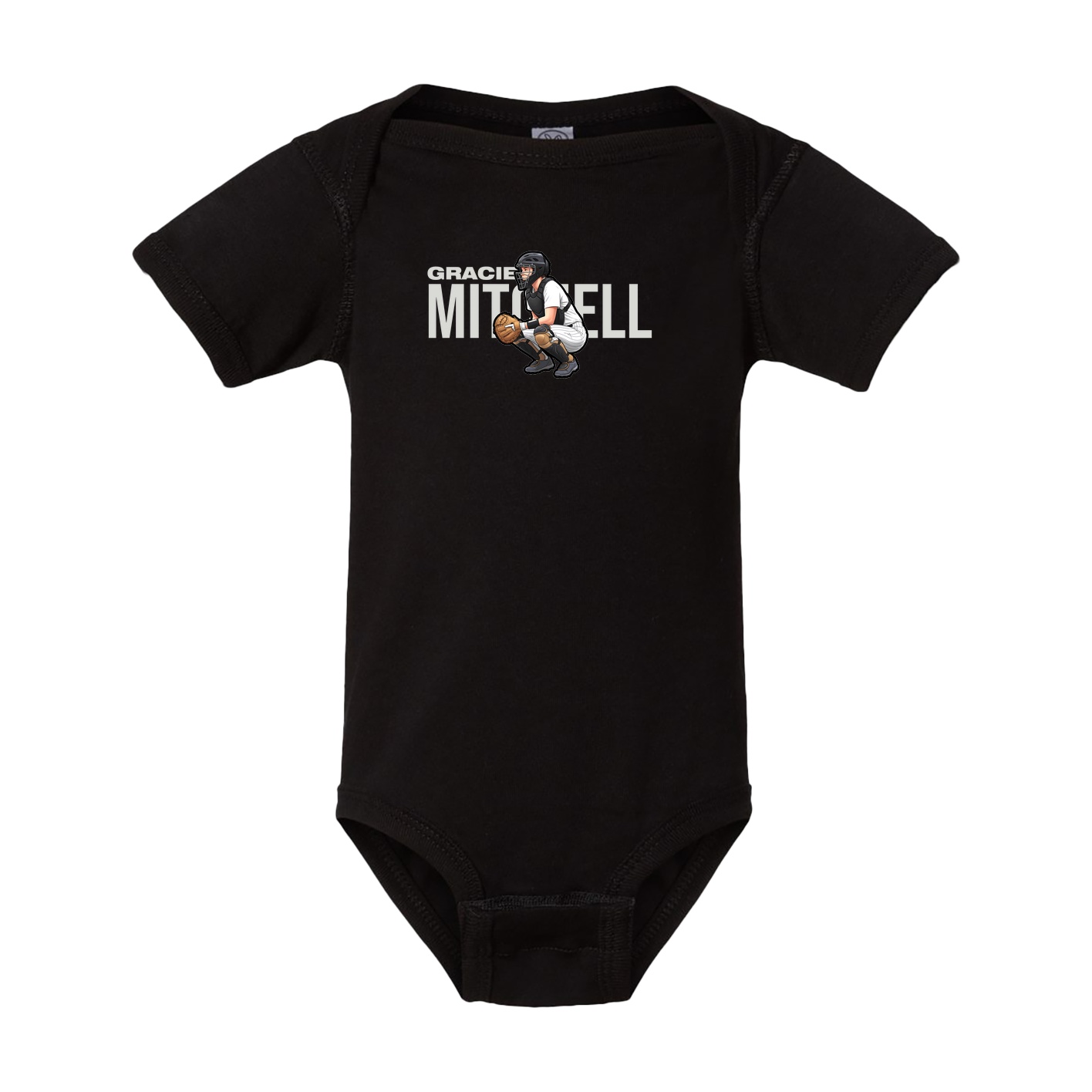 Baby Onesie — Player Name in Black