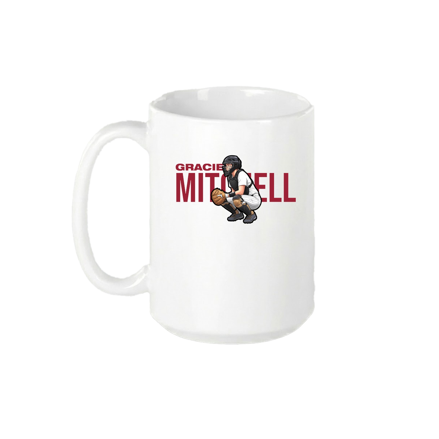 15oz Coffee Mug — Player Name in White