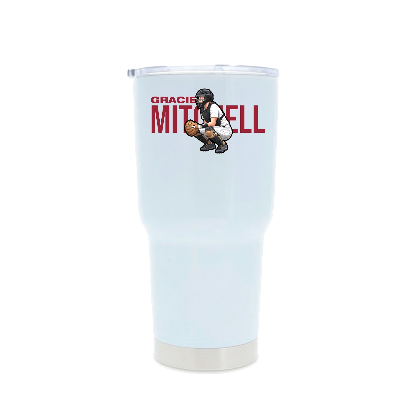 30oz Stainless Steel Tumbler — Player Name in White