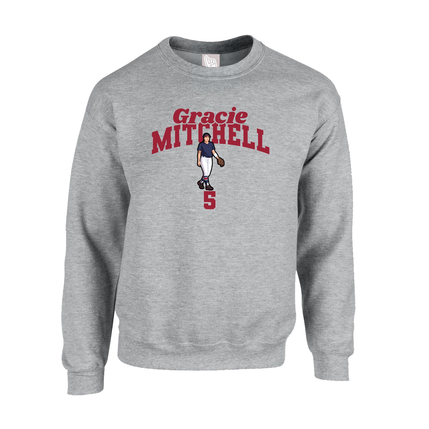 Fleece Crew — Signature Arch in Grey
