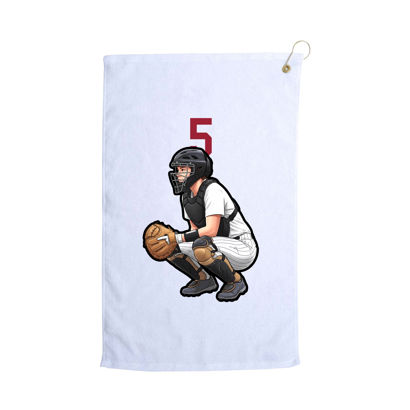 Golf Towel — Number Top in White