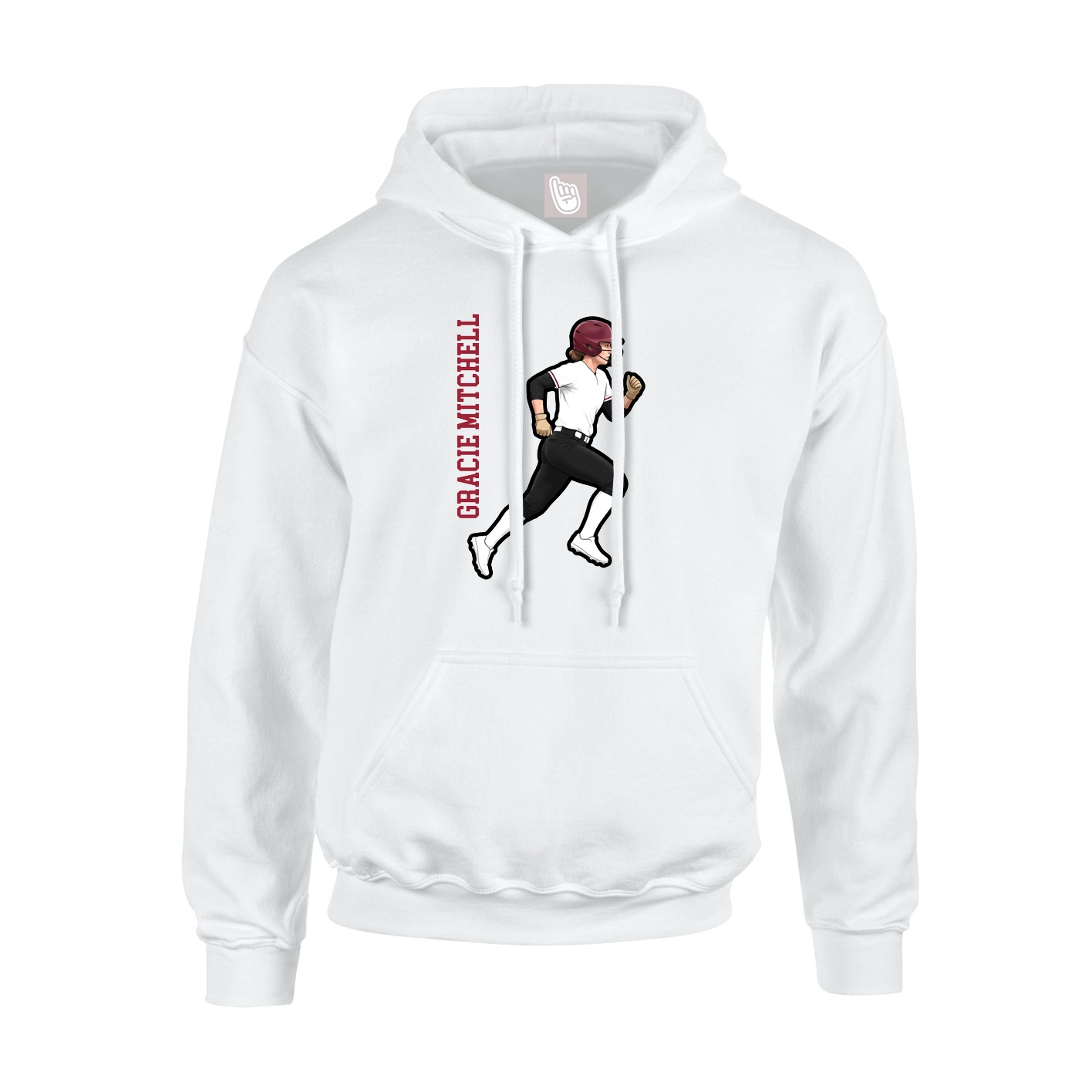 Youth Hoodie — Name Vertical in White