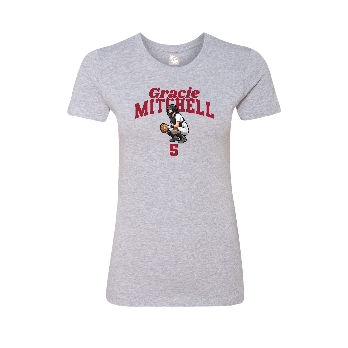 Fitted Women's Tee — Signature Arch in Grey