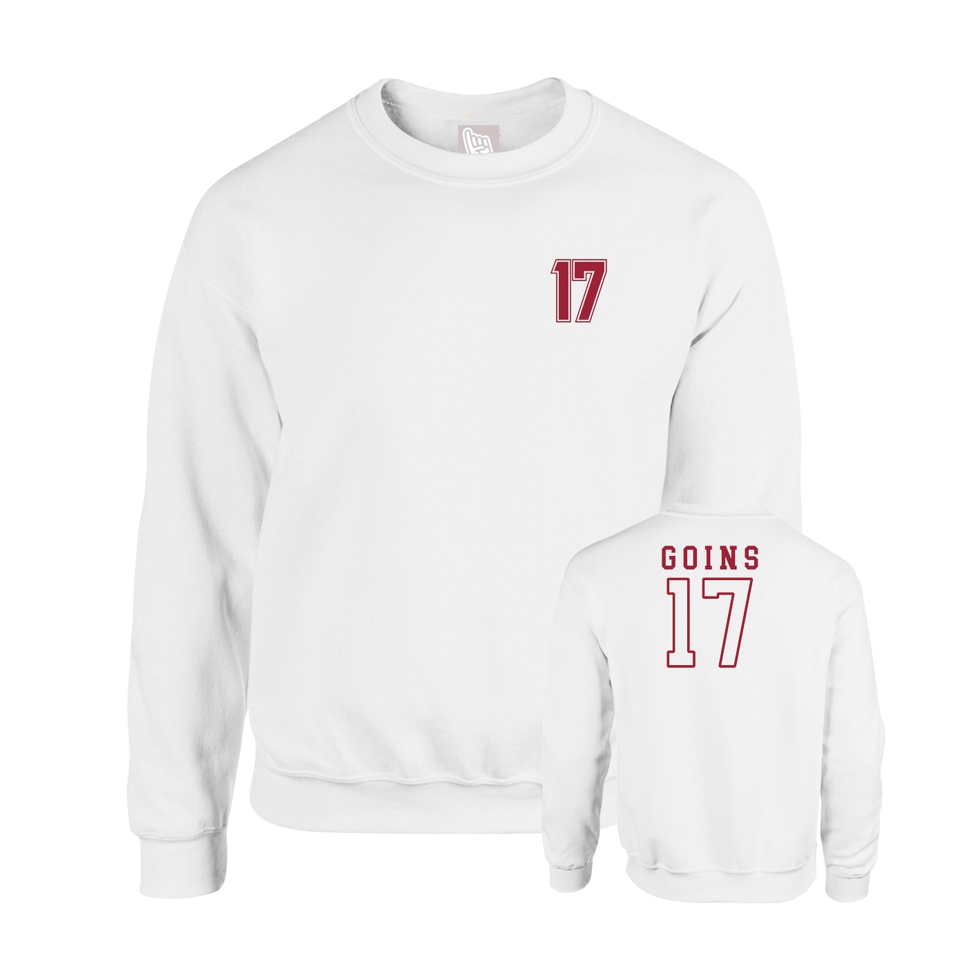 Fleece Crew — Chest Back in White