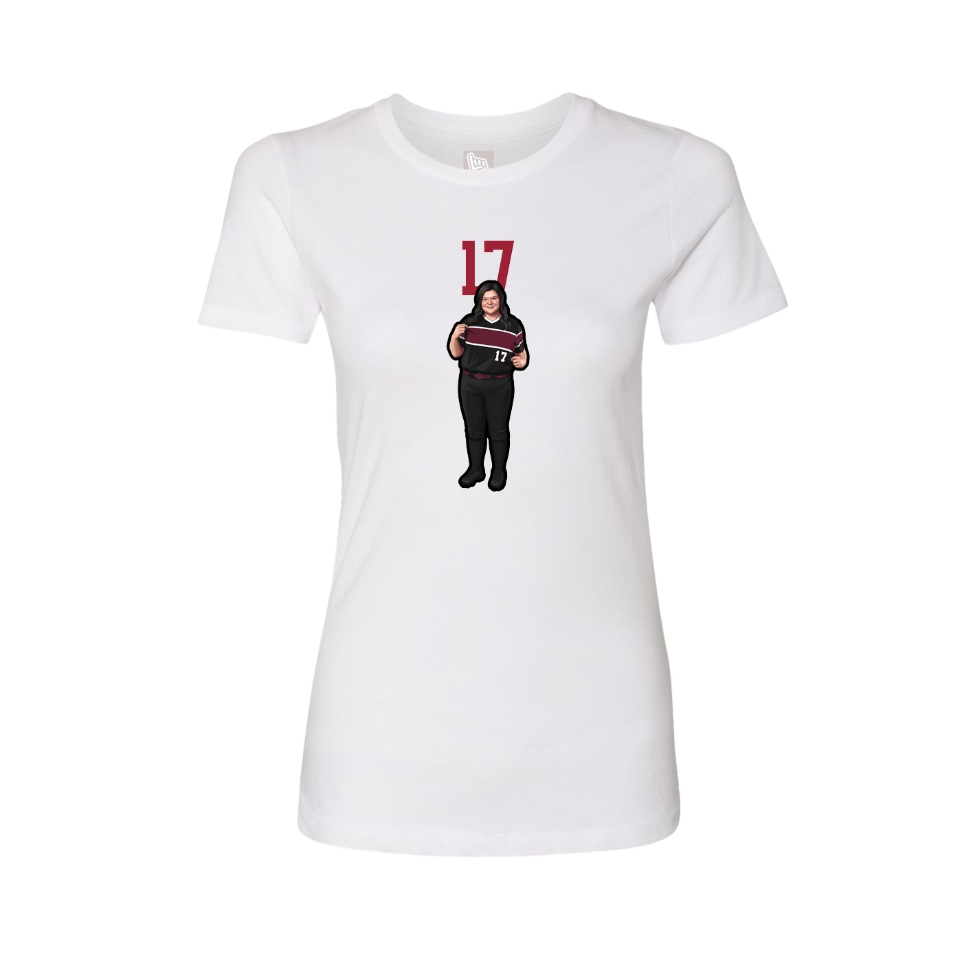 Fitted Women's Tee — Number Top in White