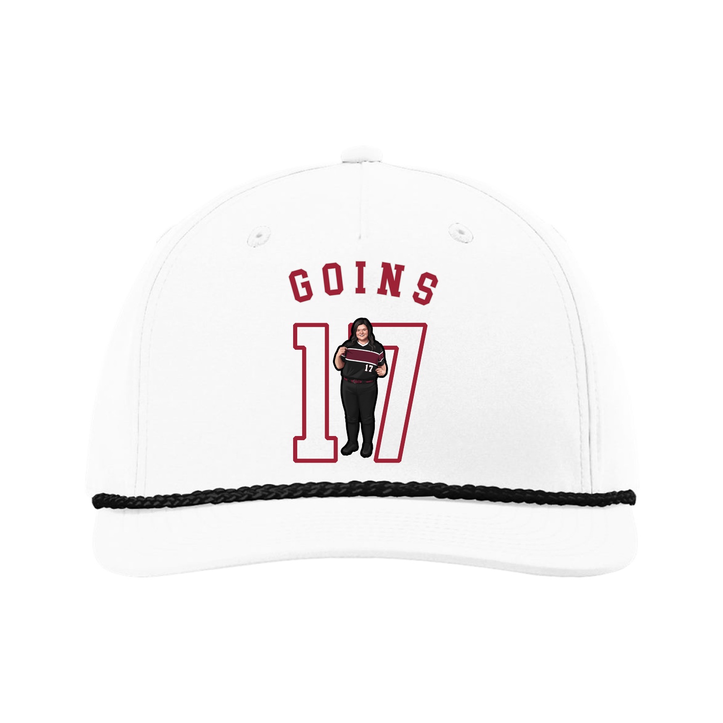 Five-Panel Classic Rope Cap — Shirsey Arch in White