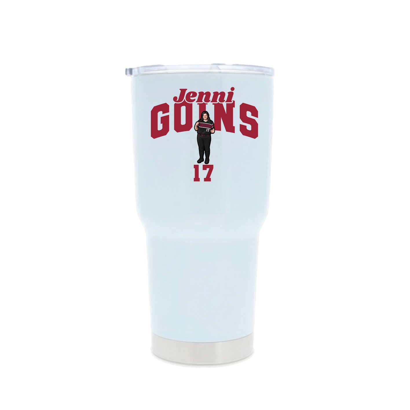 30oz Stainless Steel Tumbler — Signature Arch in White
