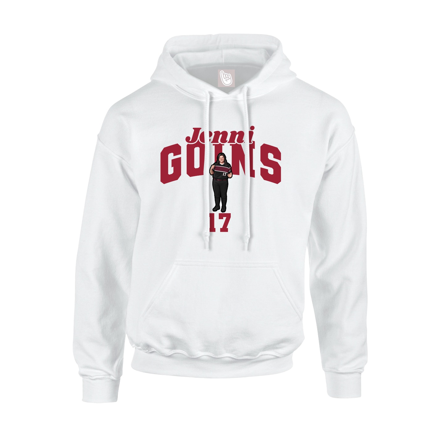 Youth Hoodie — Signature Arch in White
