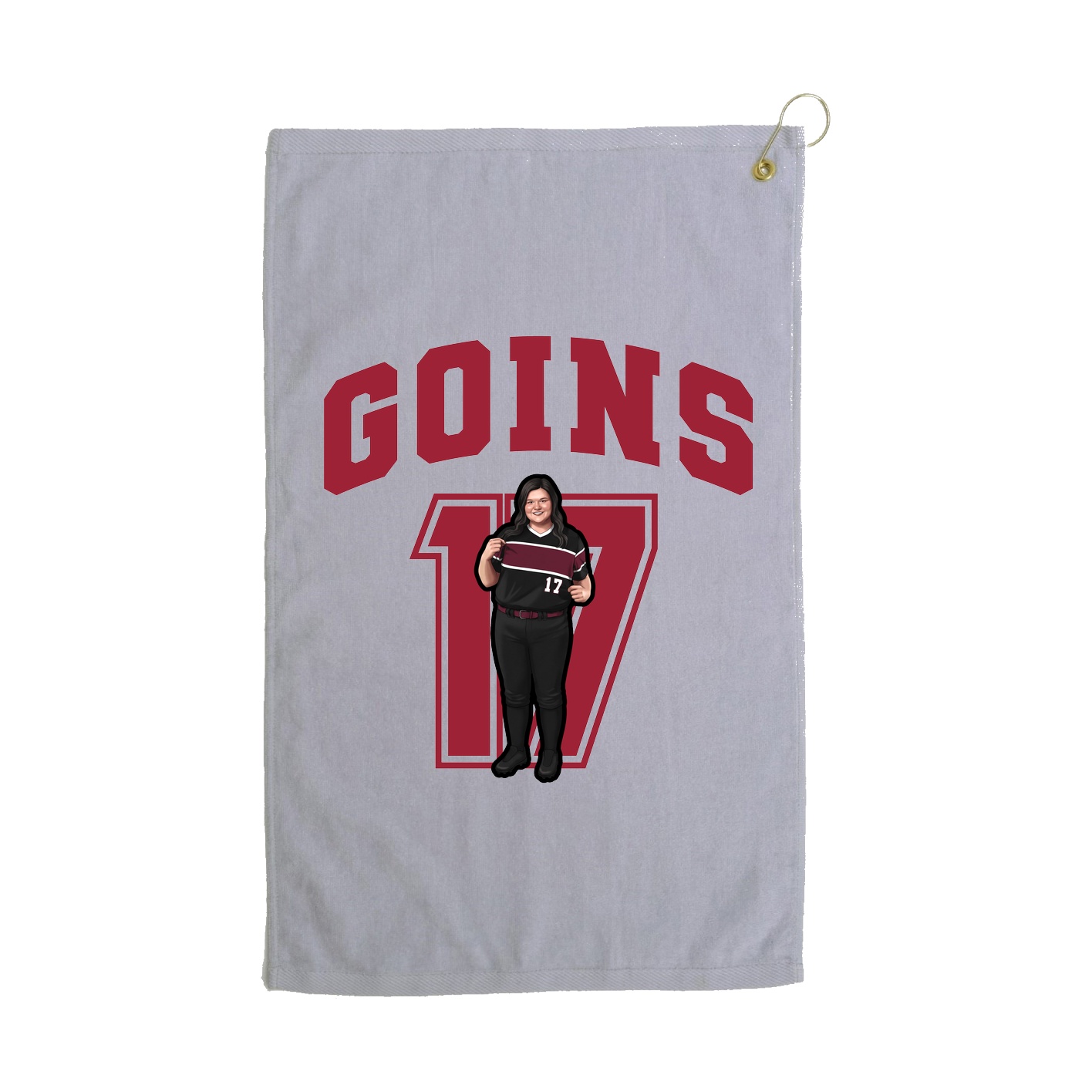 Golf Towel — Number in Grey