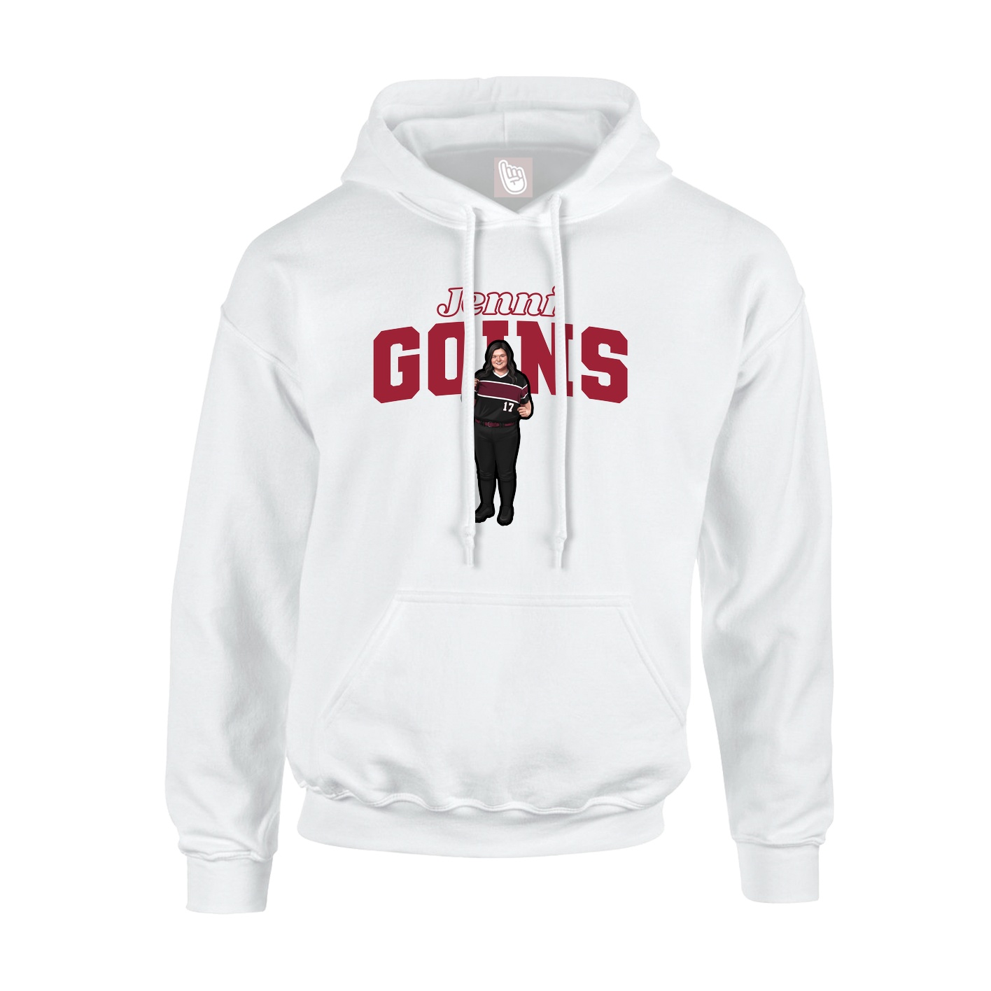 Hoodie — Name Arch in White