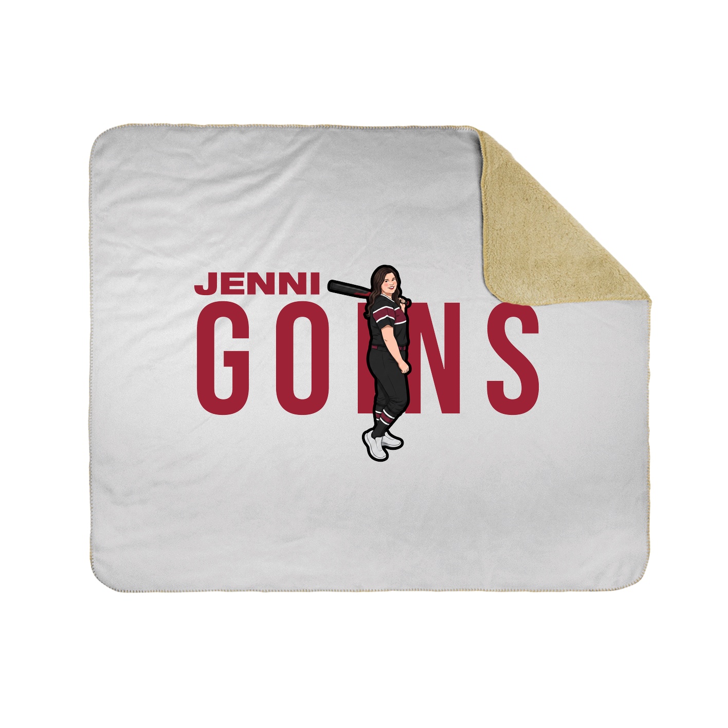 Throw Blanket — Player Name in White
