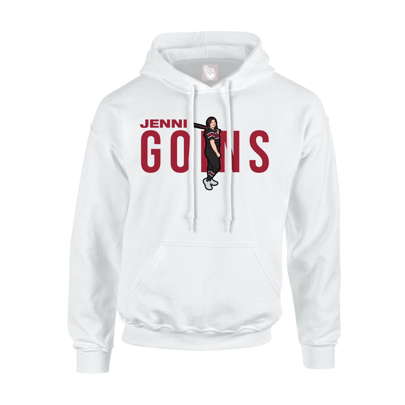 Youth Hoodie — Player Name in White