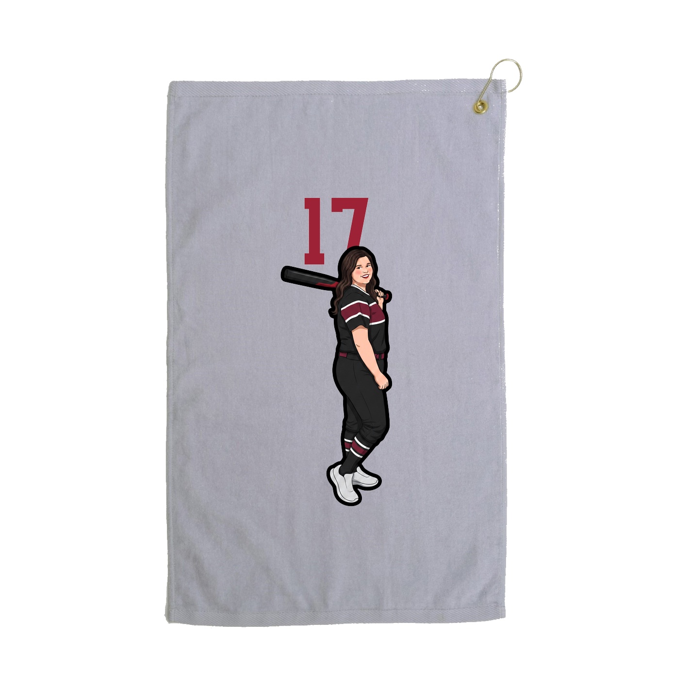 Golf Towel — Number Top in Grey