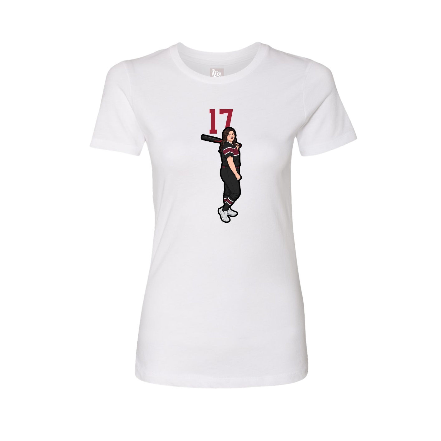 Fitted Women's Tee — Number Top in White