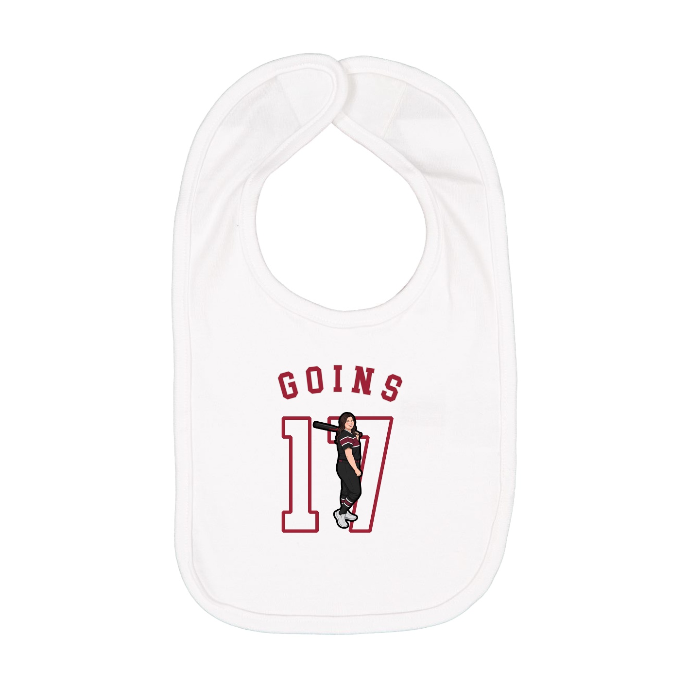 Infant Bib — Shirsey Arch in White