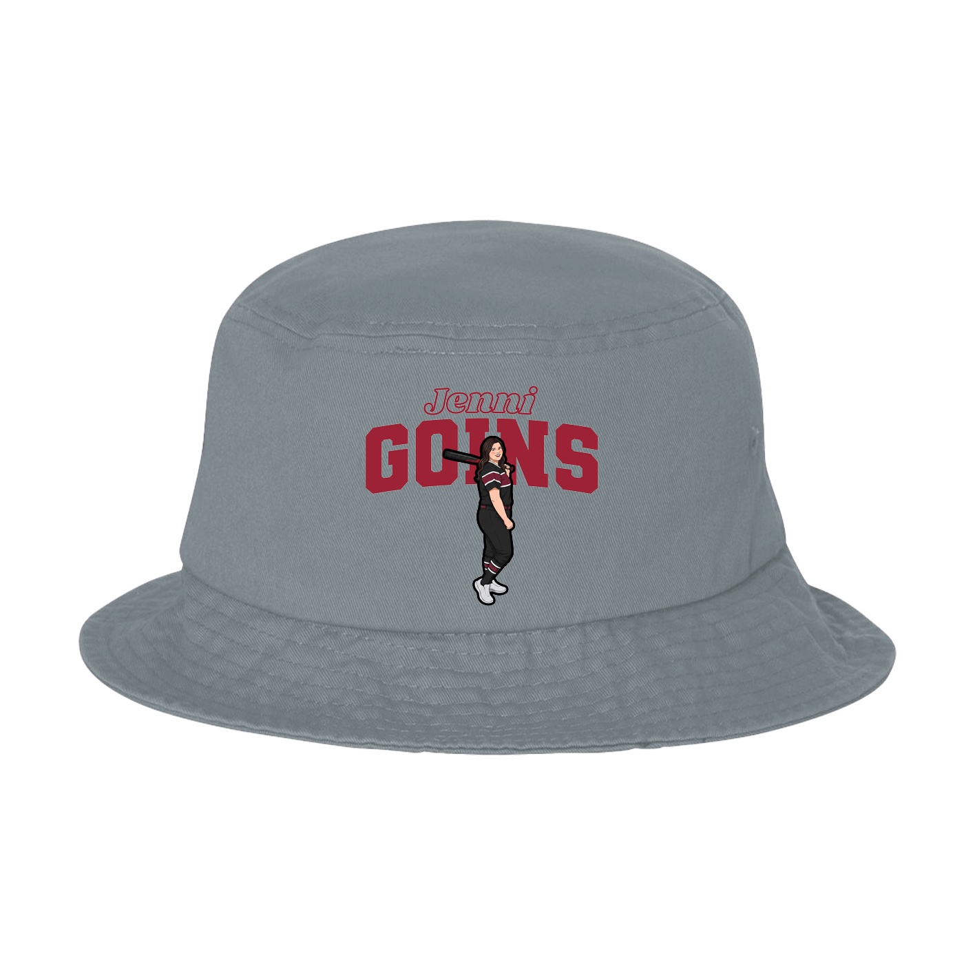 Bucket Cap — Name Arch in Grey