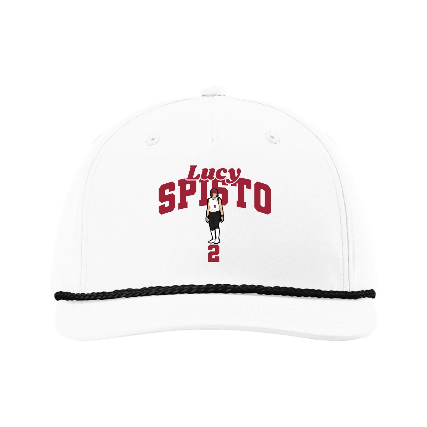 Five-Panel Classic Rope Cap — Signature Arch in White