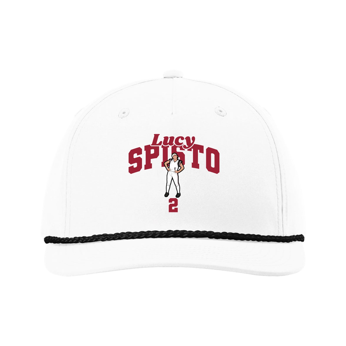 Five-Panel Classic Rope Cap — Signature Arch in White