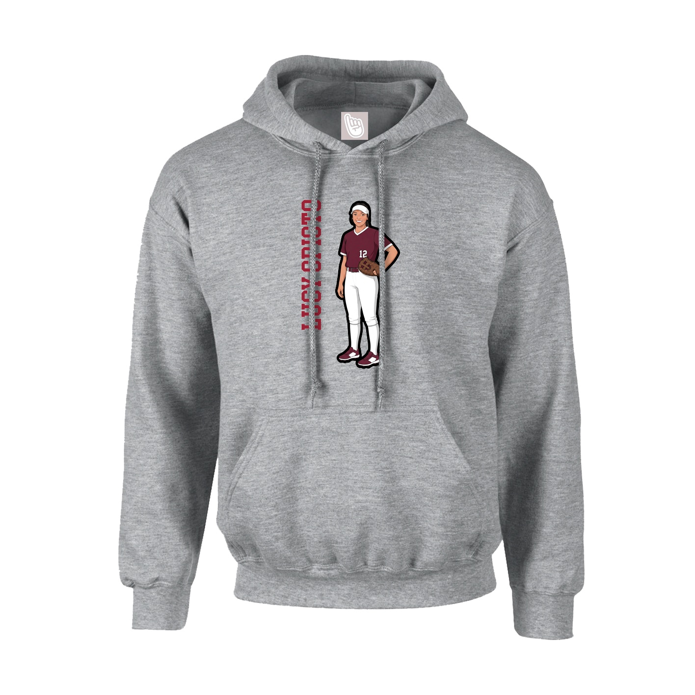 Youth Hoodie — Name Vertical in Grey