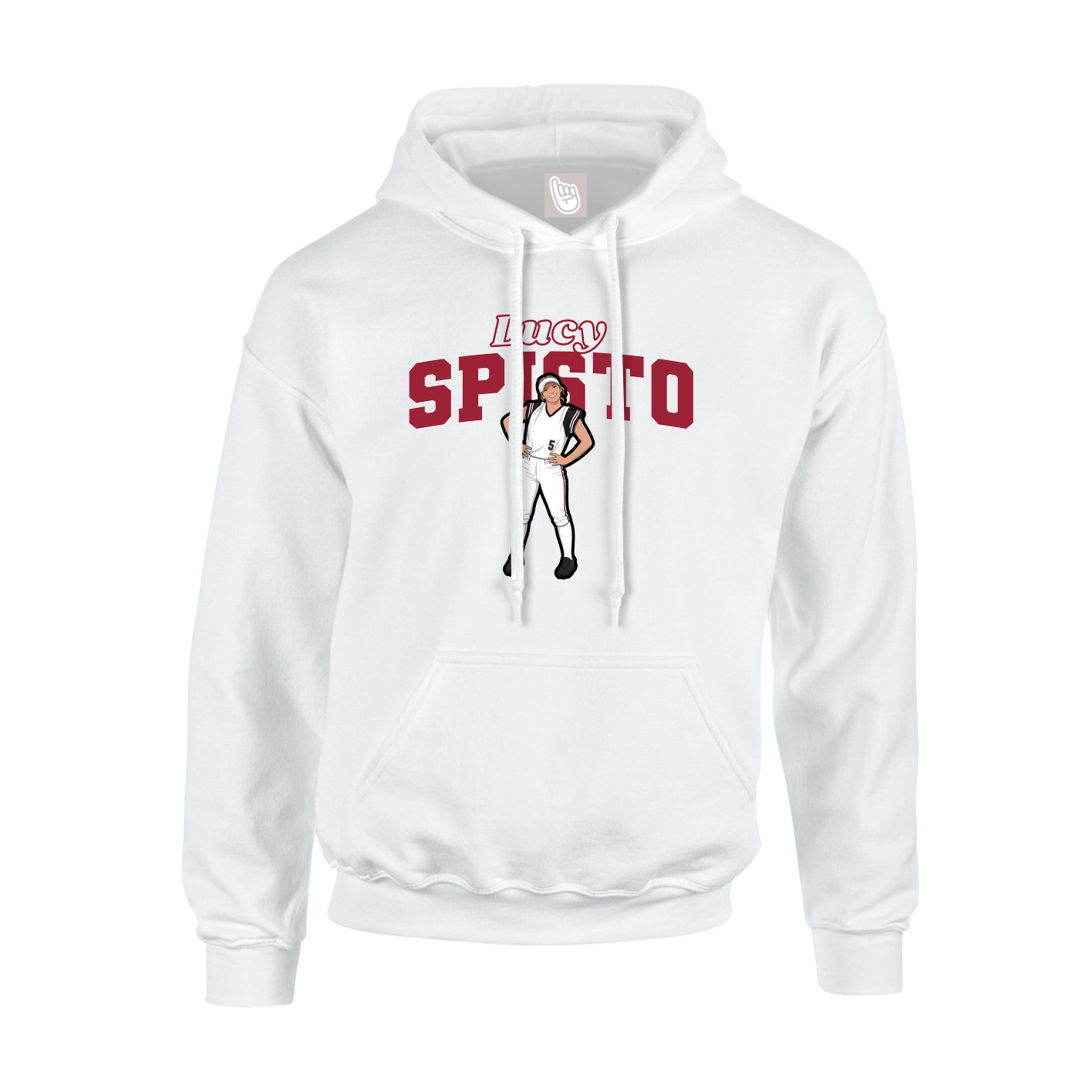 Youth Hoodie — Name Arch in White