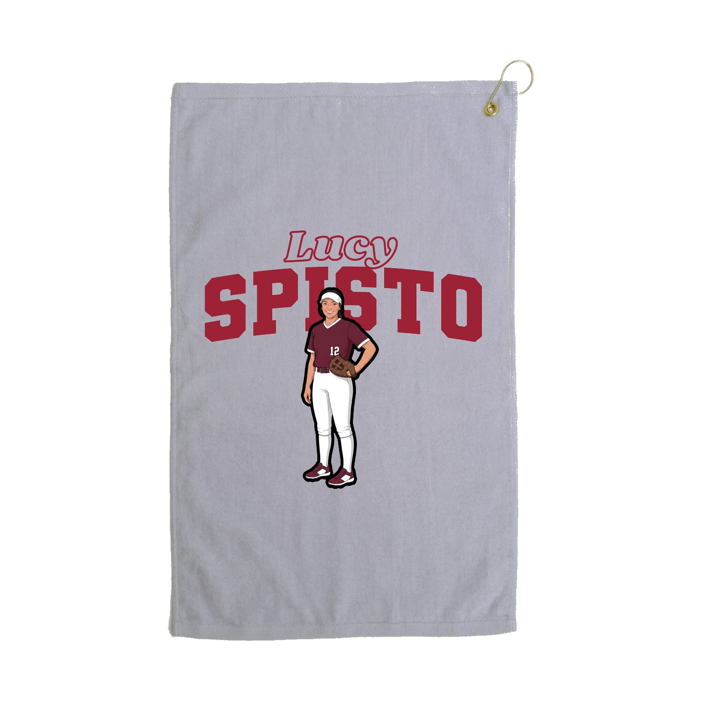 Golf Towel — Name Arch in Grey