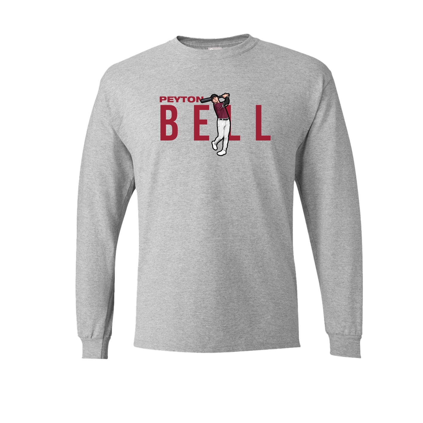 Long Sleeve Tee — Player Name in Grey