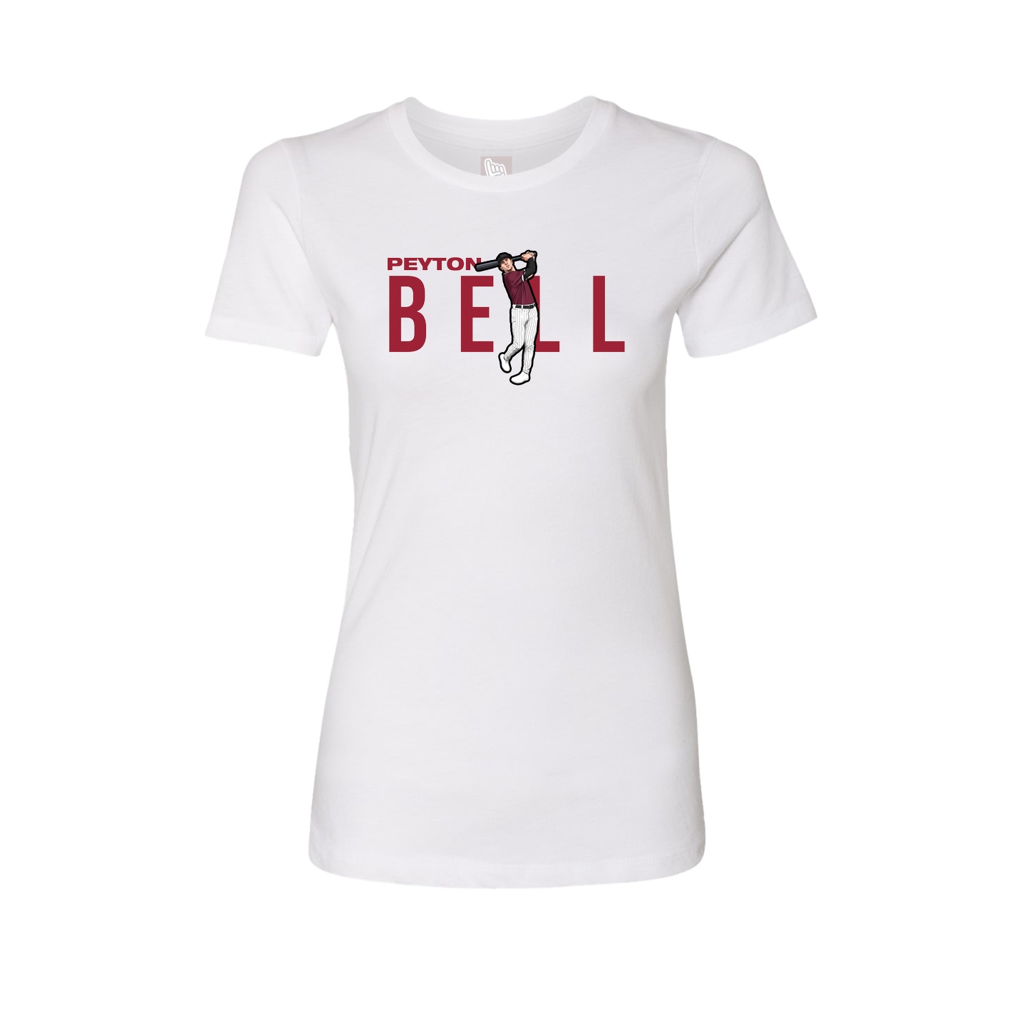 Fitted Women's Tee — Player Name in White