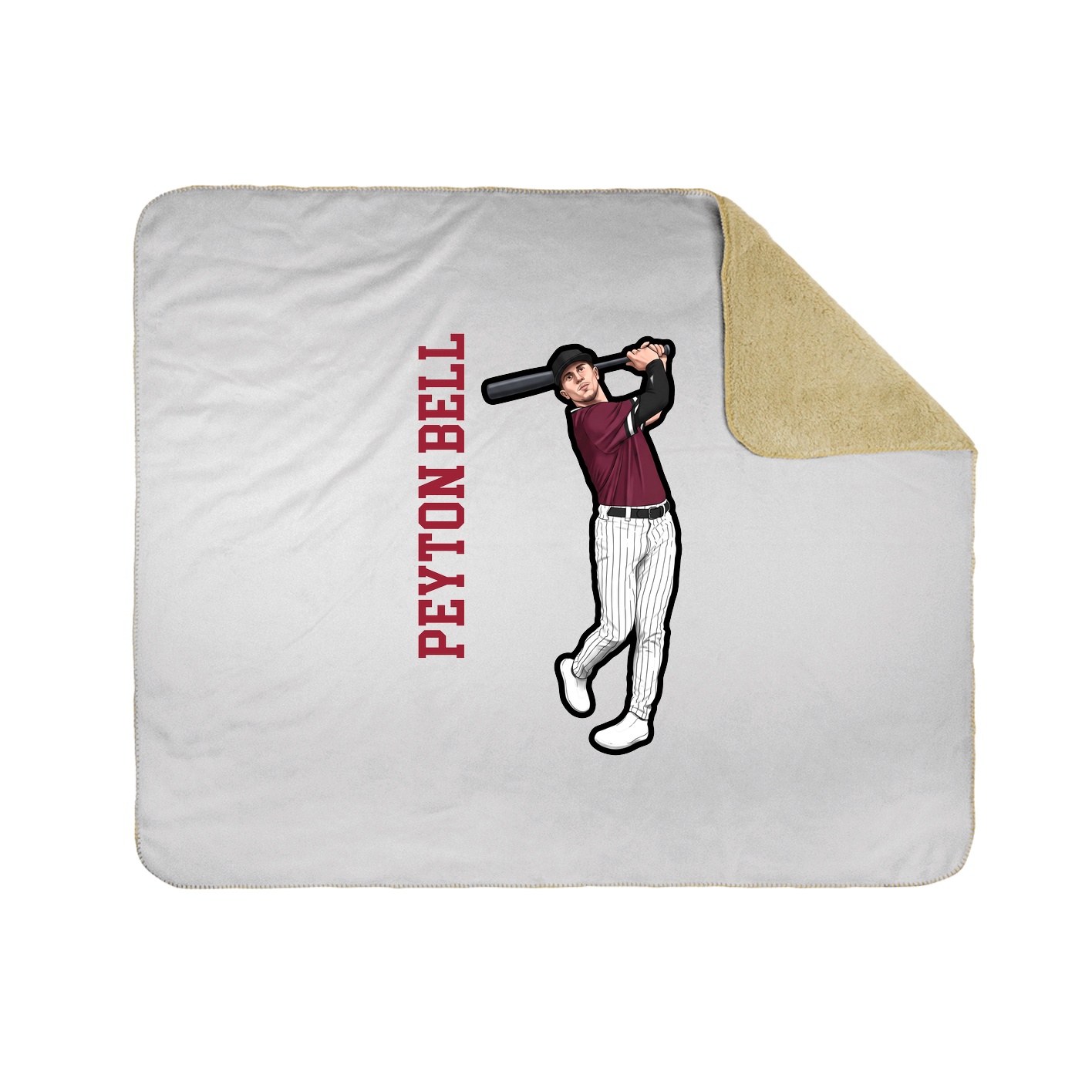 Throw Blanket — Name Vertical in White
