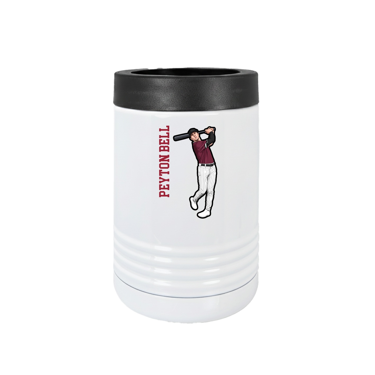 Beverage Holder — Name Vertical in White