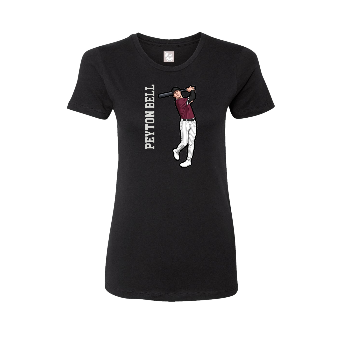 Womens Tee — Name Vertical in Black