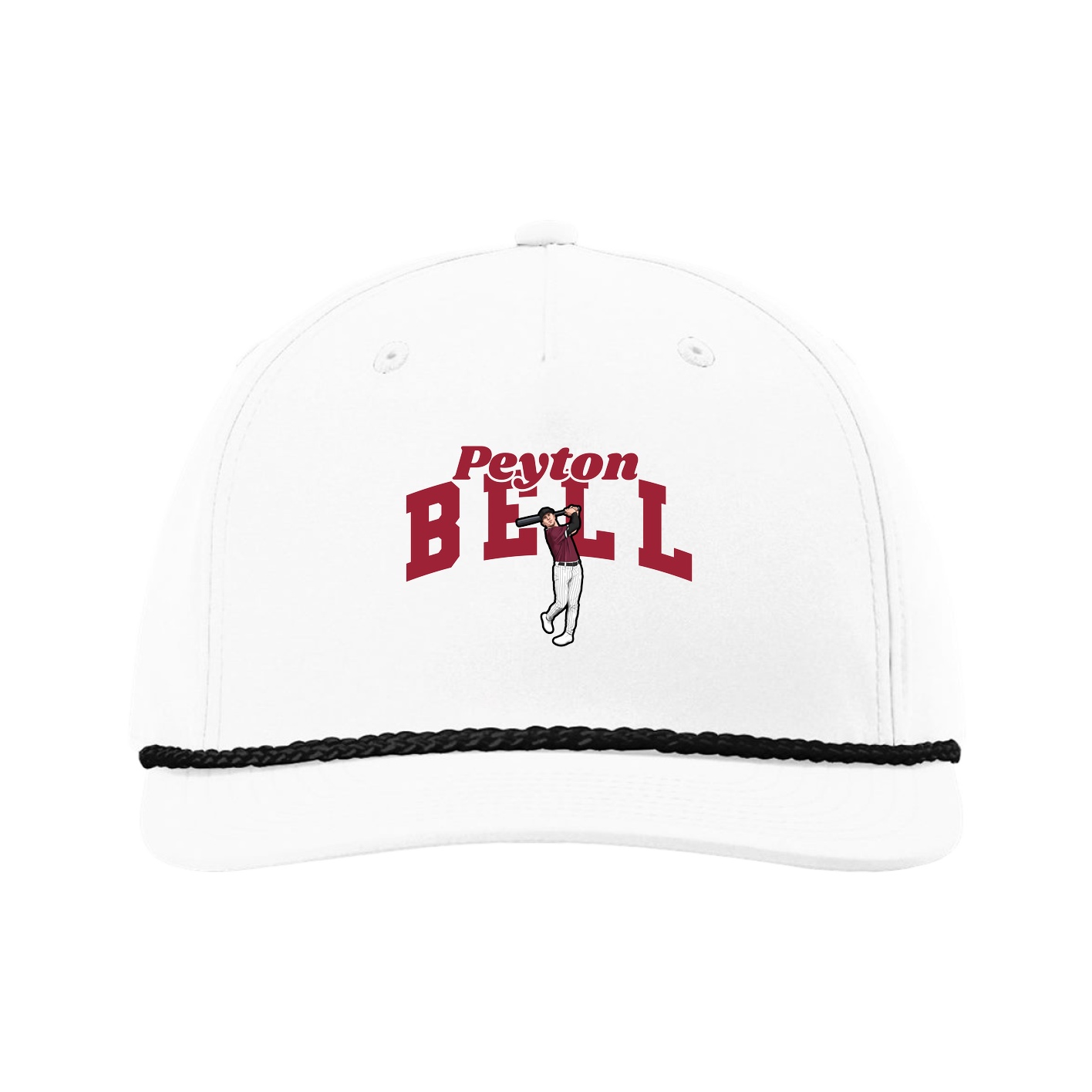 Five-Panel Classic Rope Cap — Signature Arch in White