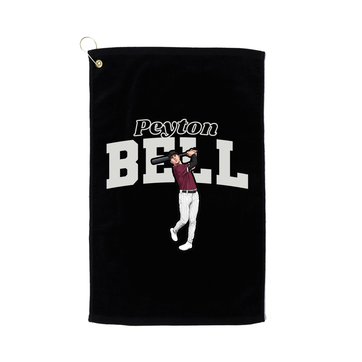 Golf Towel — Name Arch in Black