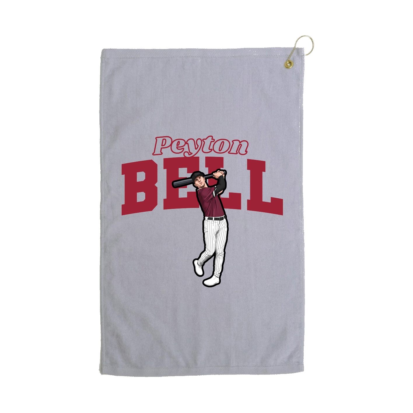 Golf Towel — Name Arch in Grey