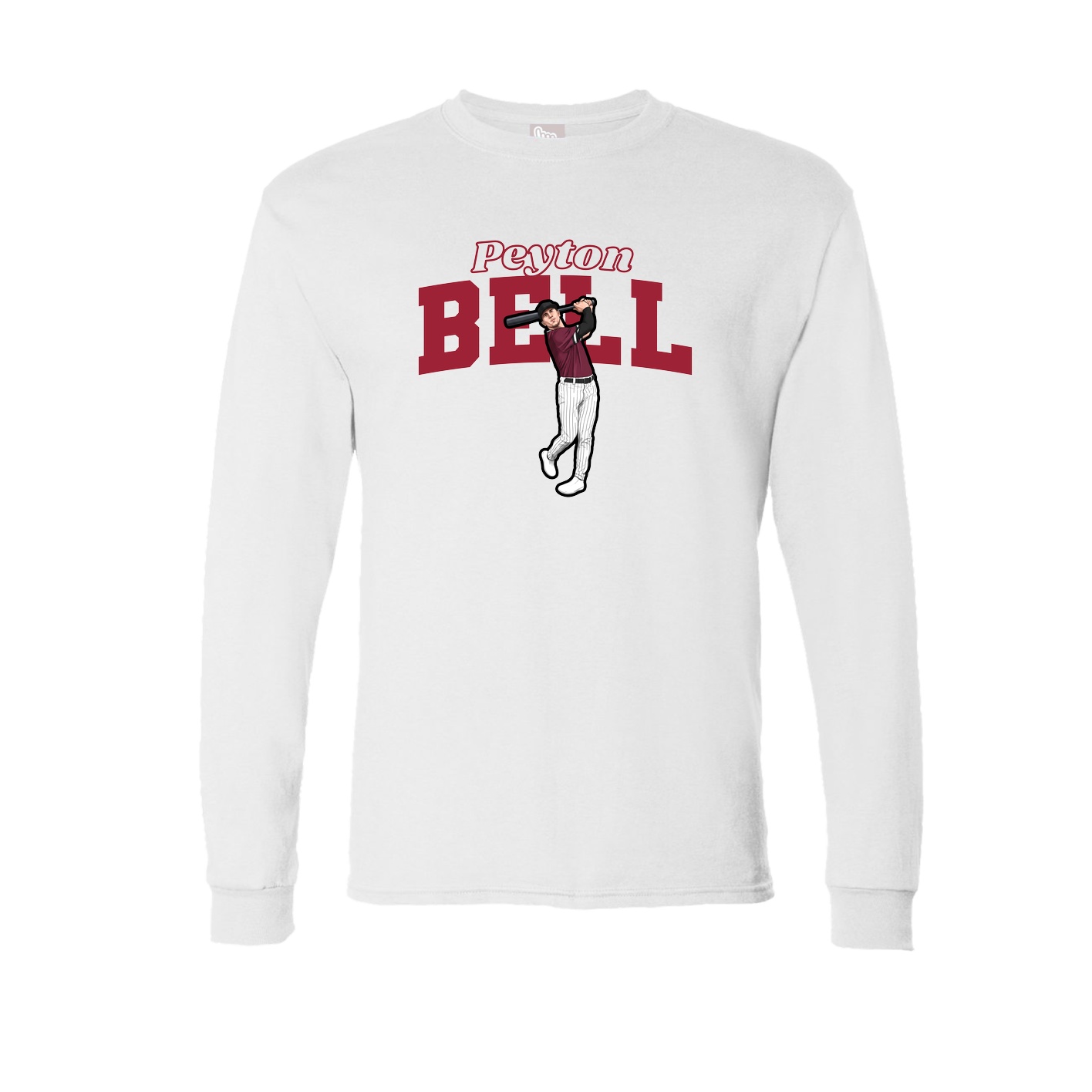 Long Sleeve Tee — Name Arch in White