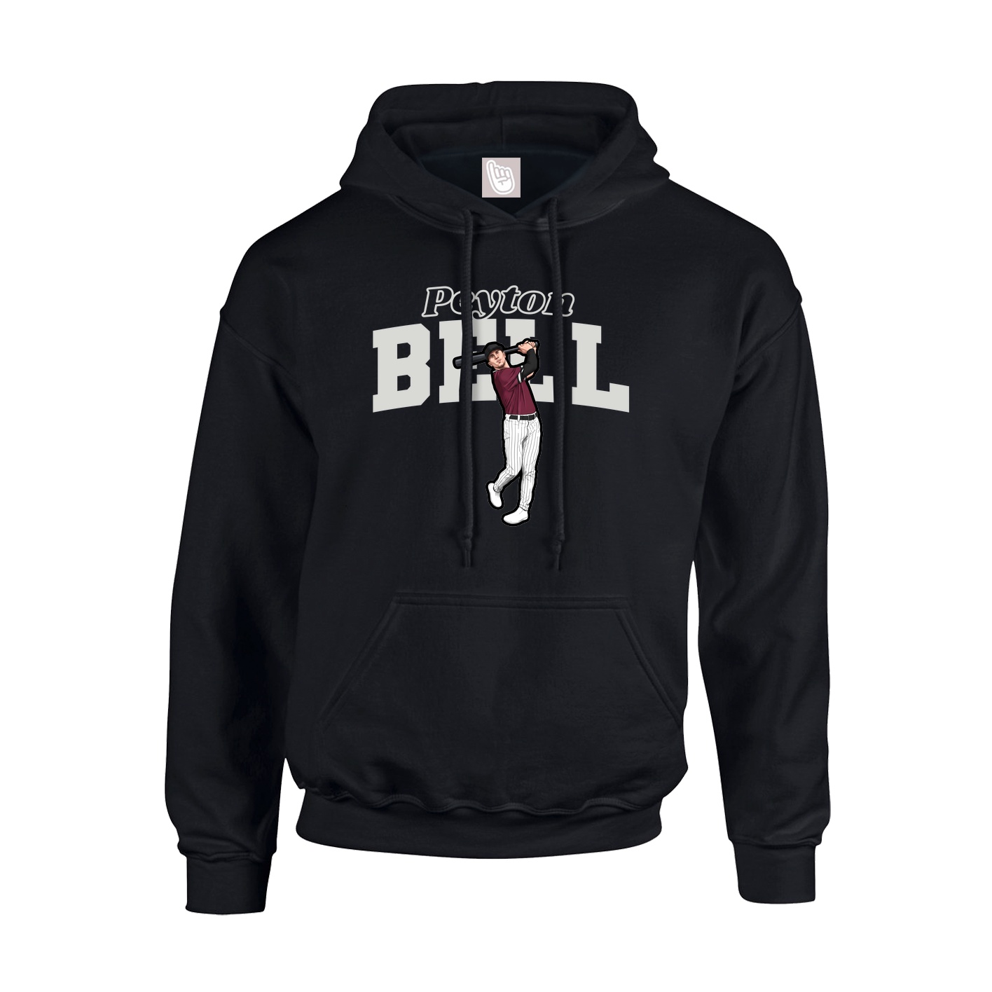 Youth Hoodie — Name Arch in Black