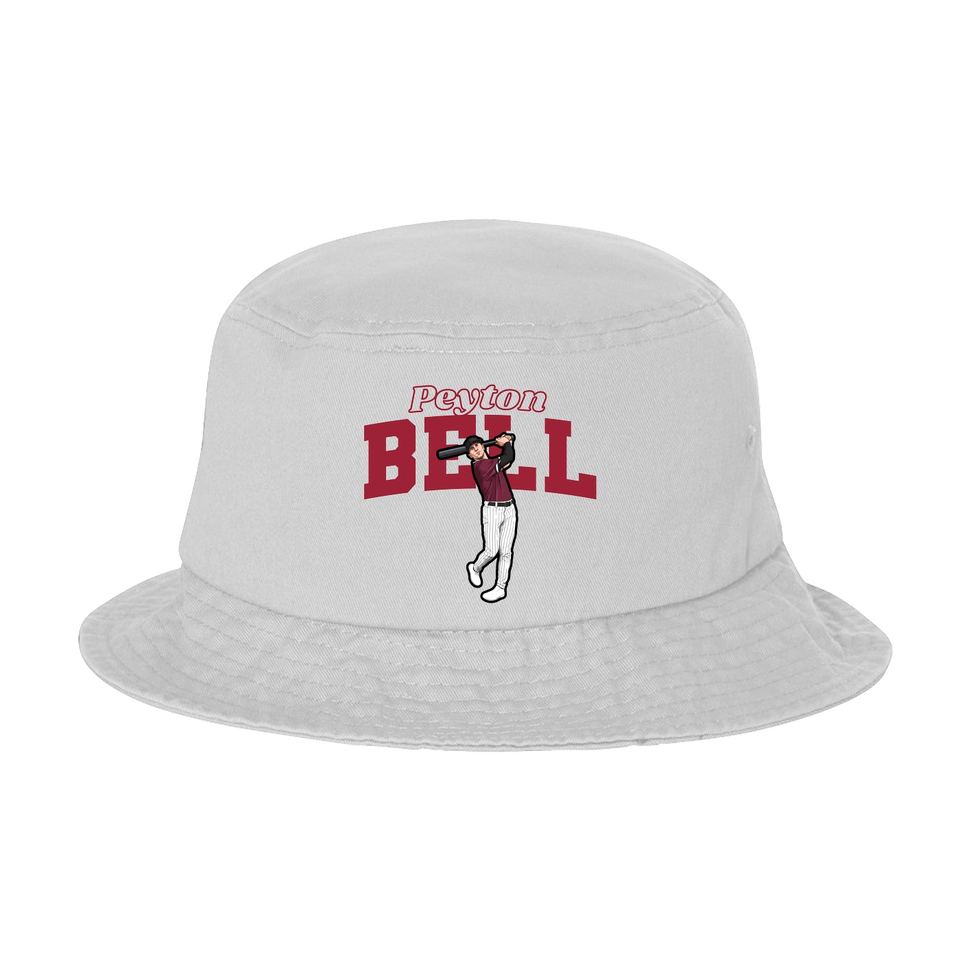 Bucket Cap — Name Arch in White